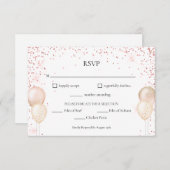 Roze Glitter RSVP-kaart RSVP Kaartje (Voorkant / Achterkant)