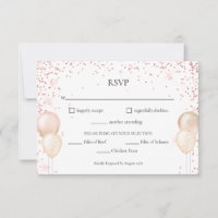 Roze Glitter RSVP-kaart