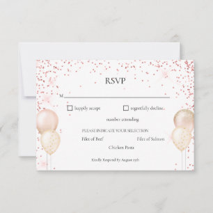 Roze Glitter RSVP Special Occasion Kaart