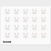 Roze Glitter Rustieke Herten Antlers Woodsy Glam P Ronde Sticker (Vel)