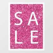 Roze Glitter SALE Teken Venster Cling Raamsticker (Vel)