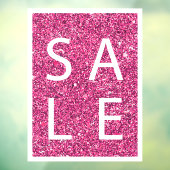 Roze Glitter SALE Teken Venster Cling Raamsticker (Vel 3)