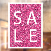 Roze Glitter SALE Teken Venster Cling Raamsticker (Vel 2)