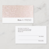 Roze Glitter Salon Referral Customer Loyalty (Voorkant / Achterkant)