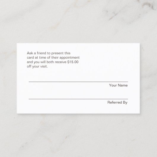 Roze Glitter Salon Referral Customer Loyalty (Achterkant)