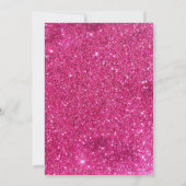 Roze glitter schattig levendig sprankelend 11e ver kaart (Achterkant)