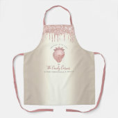 Roze glitter-schijven aardbeienbedwelmingsgoud schort (Voorkant)