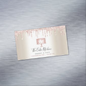 Roze glitter-schijven gebakken bakkerij gebakken b magnetisch visitekaartje (Voorbeeld)