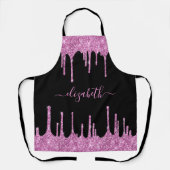 Roze glitter-schijven - speciaal voor zwart schort (Voorkant)