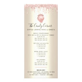 Roze glitter-schijven Stapeldroog Gold-menu Reclamekaart (Voorkant)