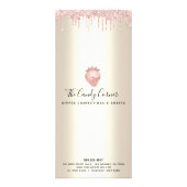 Roze glitter-schijven Stapeldroog Gold-menu Reclamekaart (Achterkant)