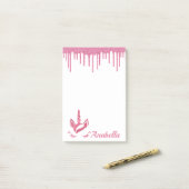 Roze glitter-schijven sterren Unicorn Face Post-it® Notes (Op bureau)