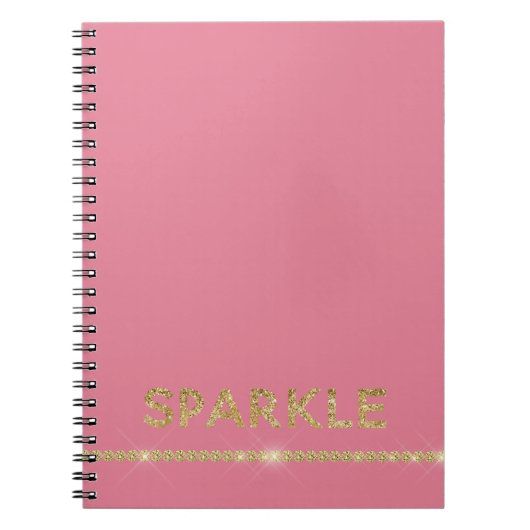 Roze Glitter Schittering Notitieboek (Voorkant)