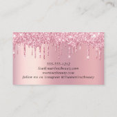 Roze Glitter Schoonheid Visitekaartje (Achterkant)