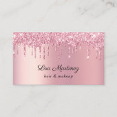 Roze Glitter Schoonheid Visitekaartje (Voorkant)