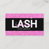 Roze Glitter Schoonheidssalon QR Code Visitekaartje (Voorkant)