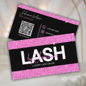 Roze Glitter Schoonheidssalon QR Code Visitekaartje