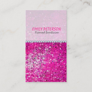Roze Glitter Schoonheidsspecialiste Visitekaartje