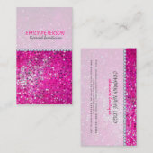 Roze Glitter Schoonheidsspecialiste Visitekaartje  (Voorkant / Achterkant)