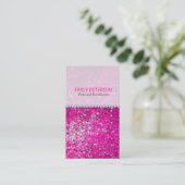 Roze Glitter Schoonheidsspecialiste Visitekaartje  (Staand voorkant)