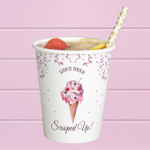 Roze Glitter Scooped Up Ice Cream Vrijgezellenfees Papieren Bekers