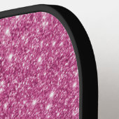Roze glitter scriptnaam pickleball paddle (Links Detail)