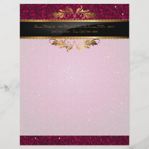 Roze Glitter Sequin Disco briefhoofd briefpapier