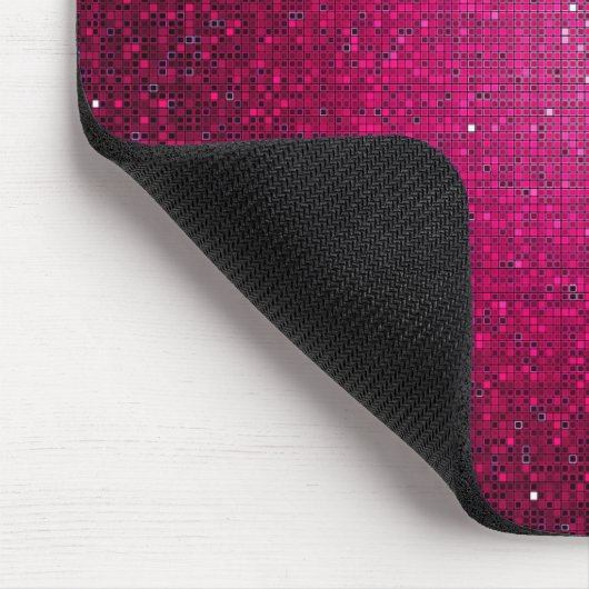 Roze Glitter Sequin Disco Gepersonaliseerde Mousep Muismat (Hoek)