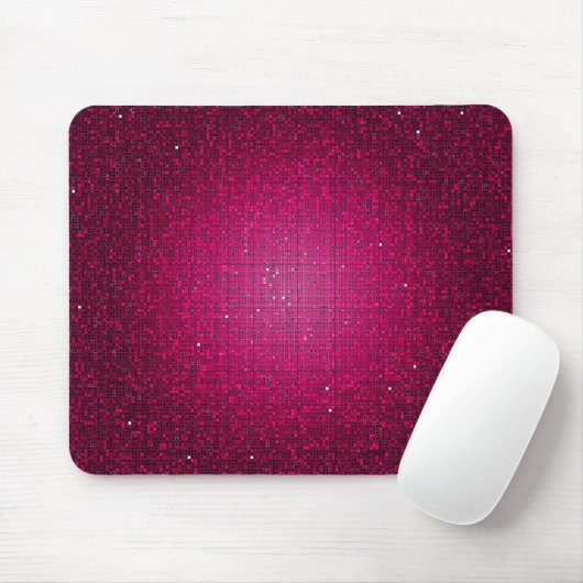 Roze Glitter Sequin Disco Gepersonaliseerde Mousep Muismat (Met muis)