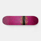 Roze Glitter Sequin Disco Glitz Comp Skateboard (Horizontaal)