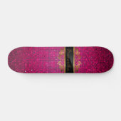 Roze Glitter Sequin Disco Glitz Mini Skateboard (Horizontaal)