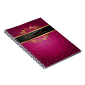 Roze Glitter Sequin Disco Glitz Spiral notebook Notitieboek (Rechterzijde)
