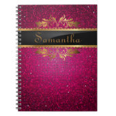 Roze Glitter Sequin Disco Glitz Spiral notebook Notitieboek (Voorkant)
