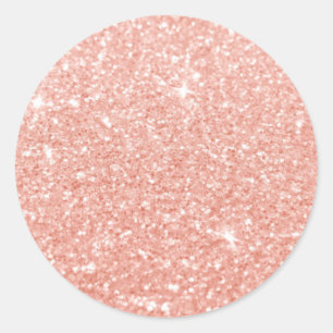 Roze Glitter Shimmer Custom Ronde Sticker