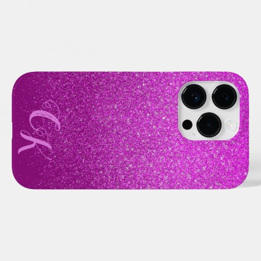 Roze Glitter Shimmer Gepersonaliseerde Telefoonhoe Case-Mate iPhone Case (Achterkant (horizontaal))