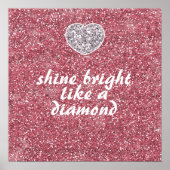 Roze glitter Shine Bright Diamond Poster (Voorkant)