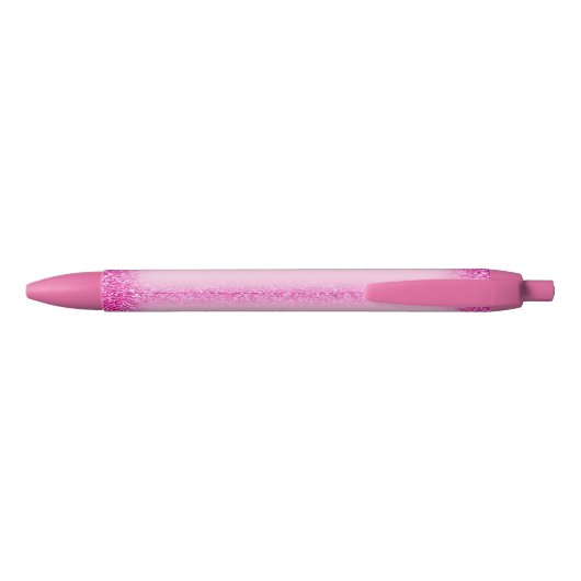 Roze Glitter Shiny Personal Name Sjabloon Zwarte Inkt Pen (Achterkant)