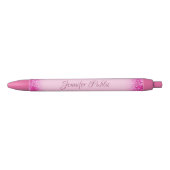 Roze Glitter Shiny Personal Name Sjabloon Zwarte Inkt Pen (Voorkant)