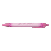 Roze Glitter Shiny Personal Name Sjabloon Zwarte Inkt Pen (Bodem)