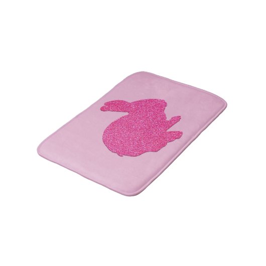 Roze Glitter Silhouette Bunny Rabbit Bath Mat (Gekanteld)