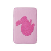 Roze Glitter Silhouette Bunny Rabbit Bath Mat (Voorkant Verticaal)