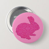 Roze Glitter Silhouette Easter Bunny-Button Ronde Button 7,6 Cm (Voorkant /achterkant)