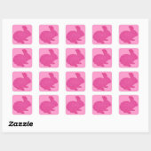Roze Glitter Silhouette Easter Bunny Stickers (Vel)