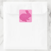 Roze Glitter Silhouette Easter Bunny Stickers (Tas)