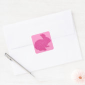 Roze Glitter Silhouette Easter Bunny Stickers (Envelop)