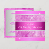 Roze Glitter Silver Lights 30e verjaardag Kaart (Voorkant / Achterkant)