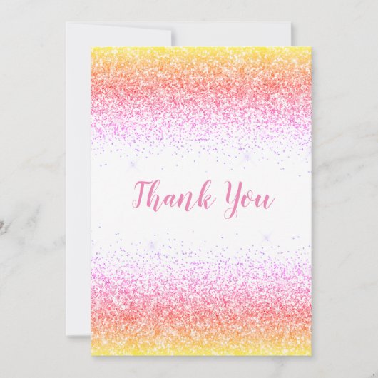  roze glitter Simple Moderne-kaart voor dank Bedankkaart (Voorkant)