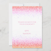  roze glitter Simple Moderne-kaart voor dank Bedankkaart (Achterkant)