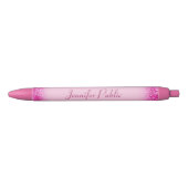 Roze Glitter Sjabloon Hand Geschreven Naam Zwarte Inkt Pen (Voorkant)