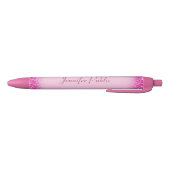Roze Glitter Sjabloon Hand Geschreven Naam Zwarte Inkt Pen (Bodem)